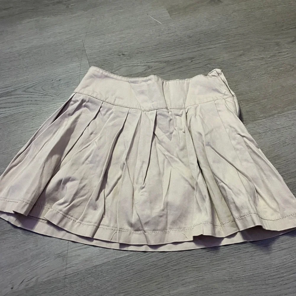 The Childrens Place Skort Girls 8 Khaki Excellent Pleated Uniform Skirt Shorts